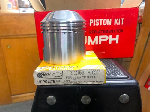 650 TRIUMPH PISTONS& RINGS +020 - $150